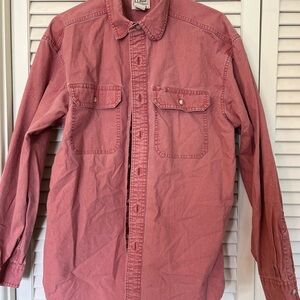 Faded LL Bean Red Vintage Button-Up Shirt